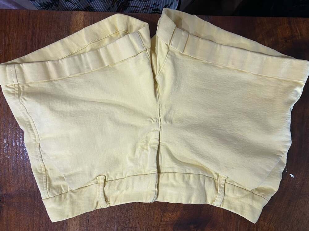 Dear John Light Yellow Cuffed Denim Shorts Size 29